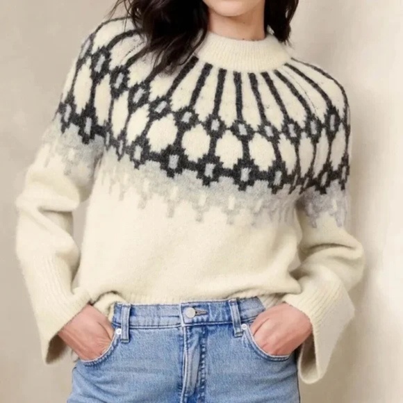 NWT, Banana Republic Fair Isle Alpaca Sweater Size Large - Picture 1 of 6